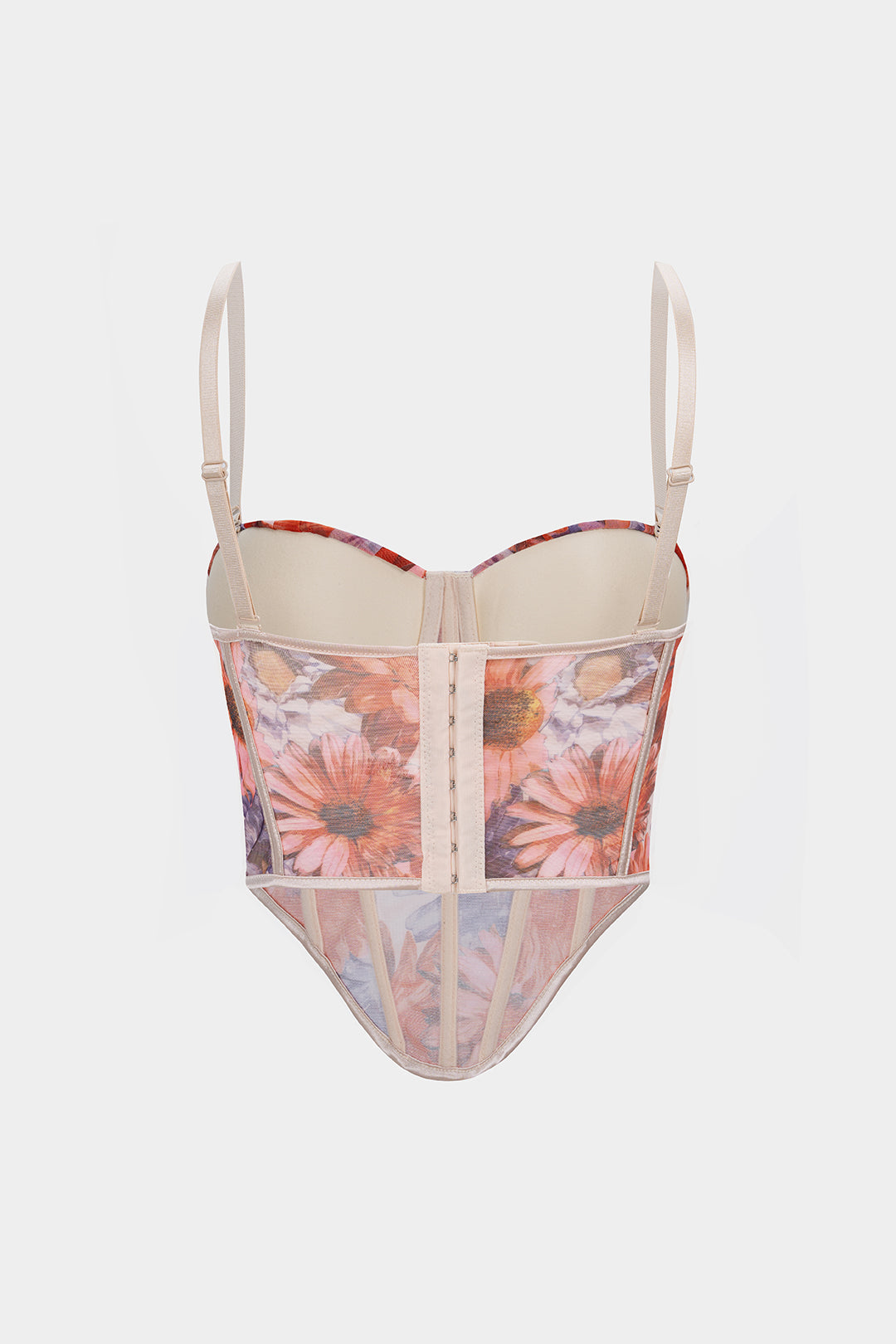 Floral Mesh Corset Top