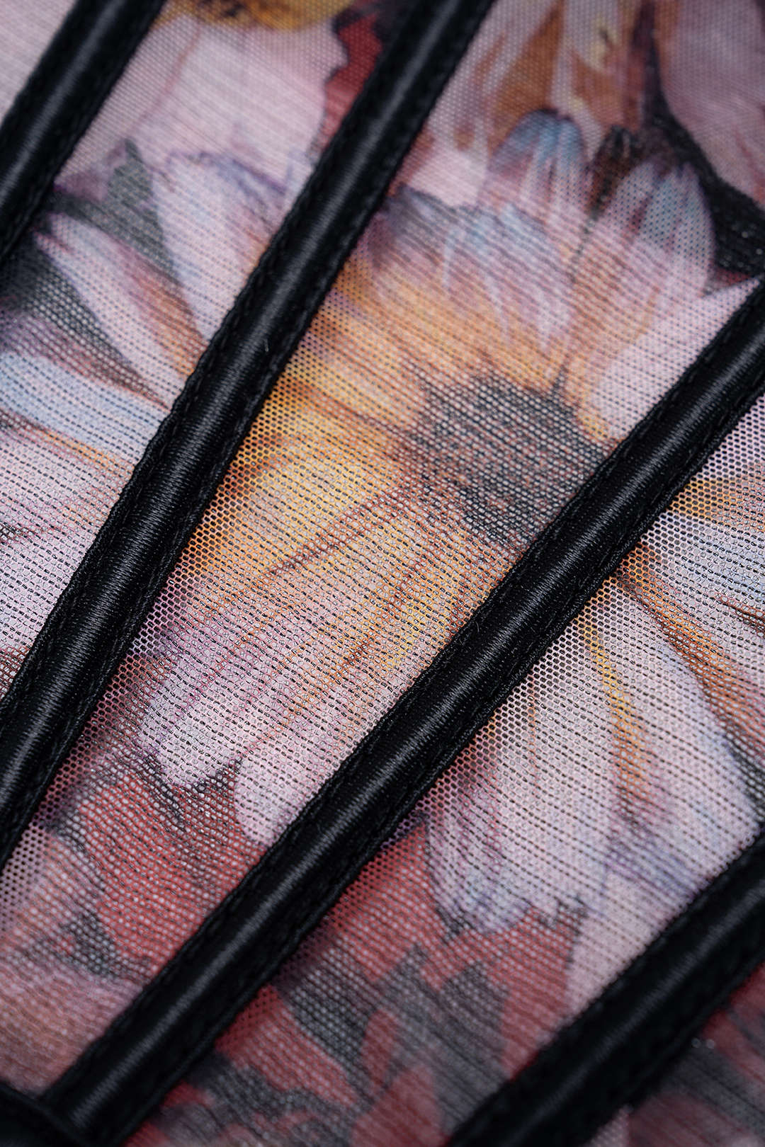 Floral Mesh Corset Top