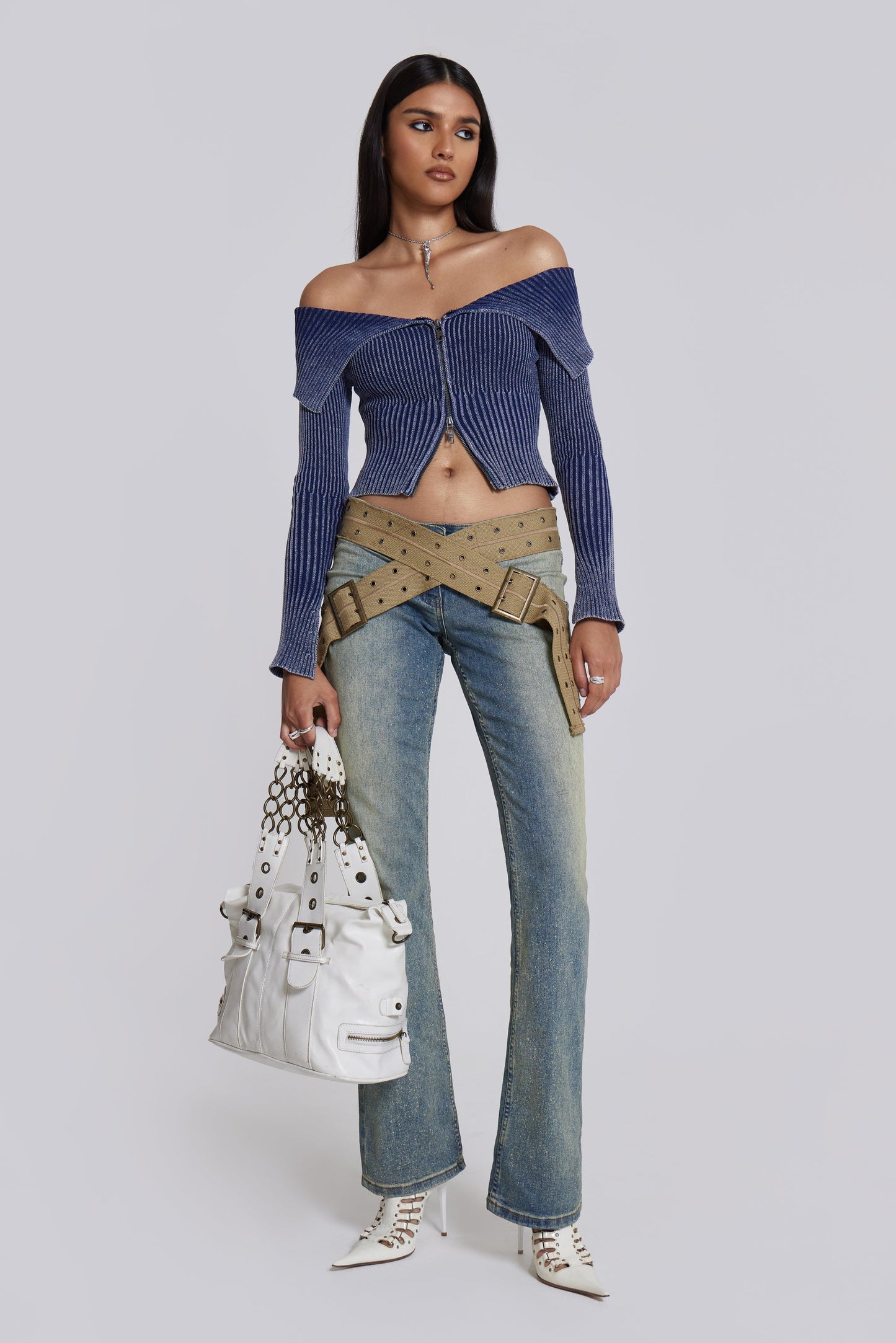 Nova Zip Ribbed Top