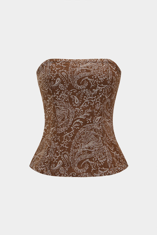 Paisley Sculpt Corset Top