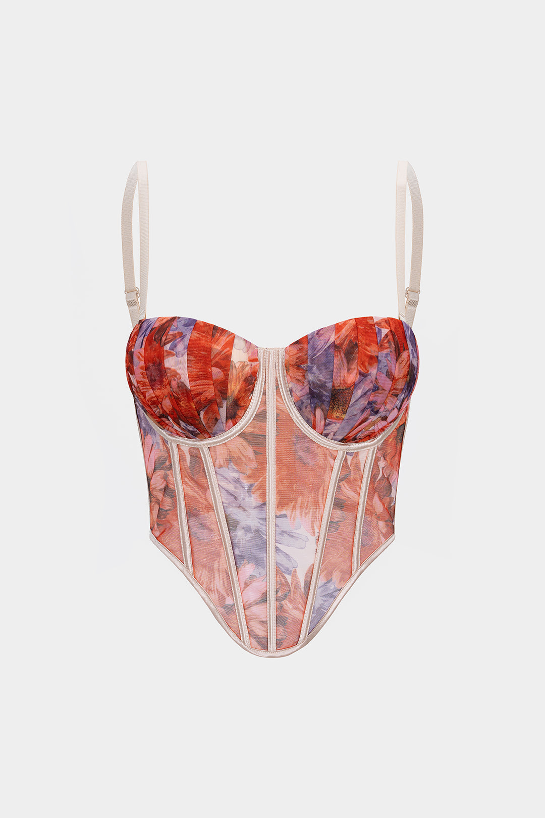 Floral Mesh Corset Top