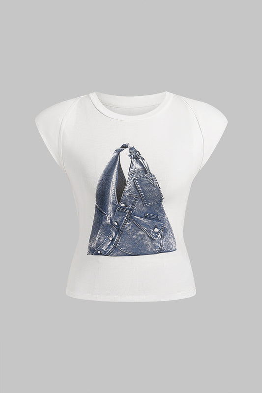 Vintage Denim Bag Graphic Baby Tee