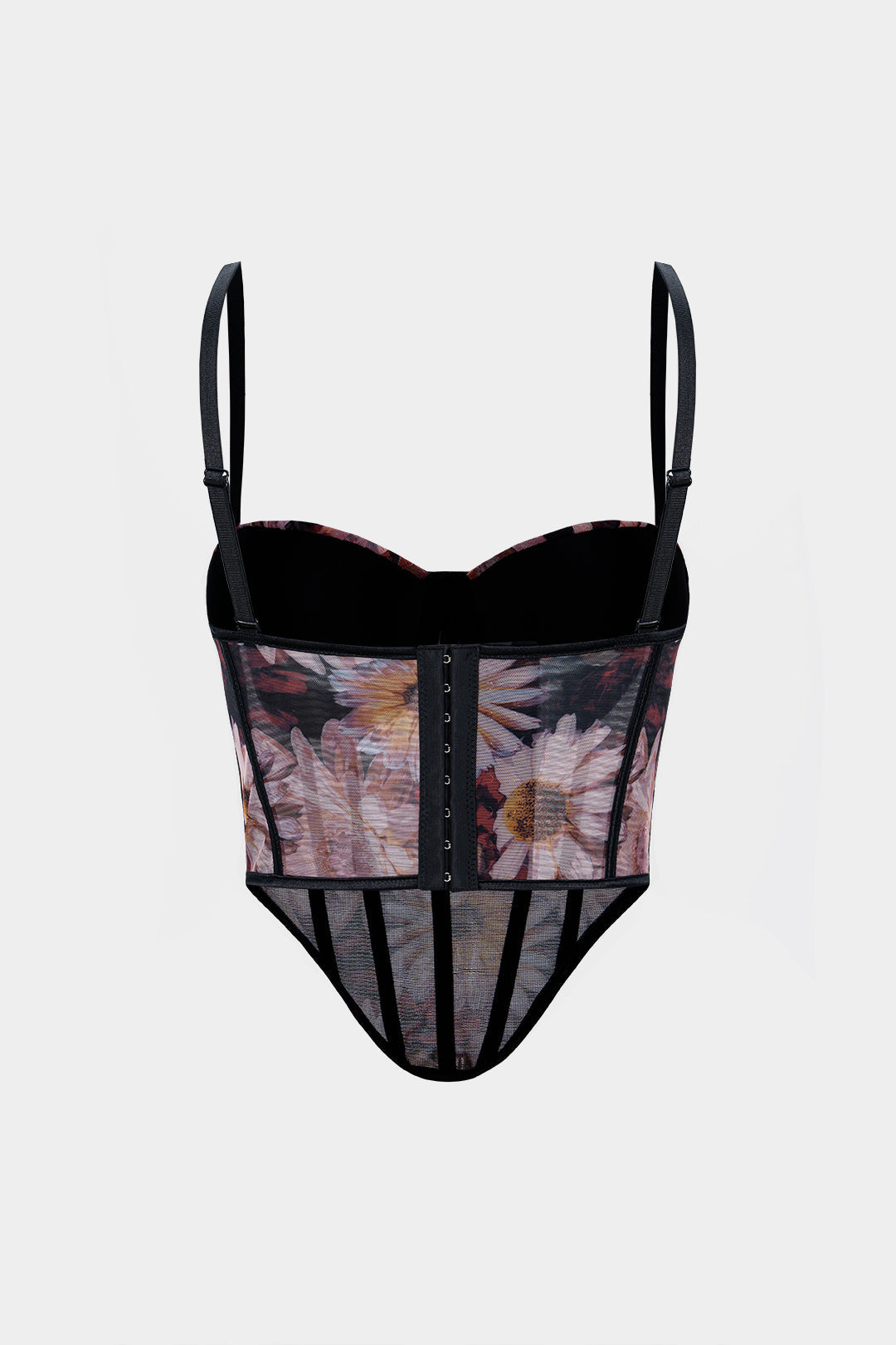 Floral Mesh Corset Top