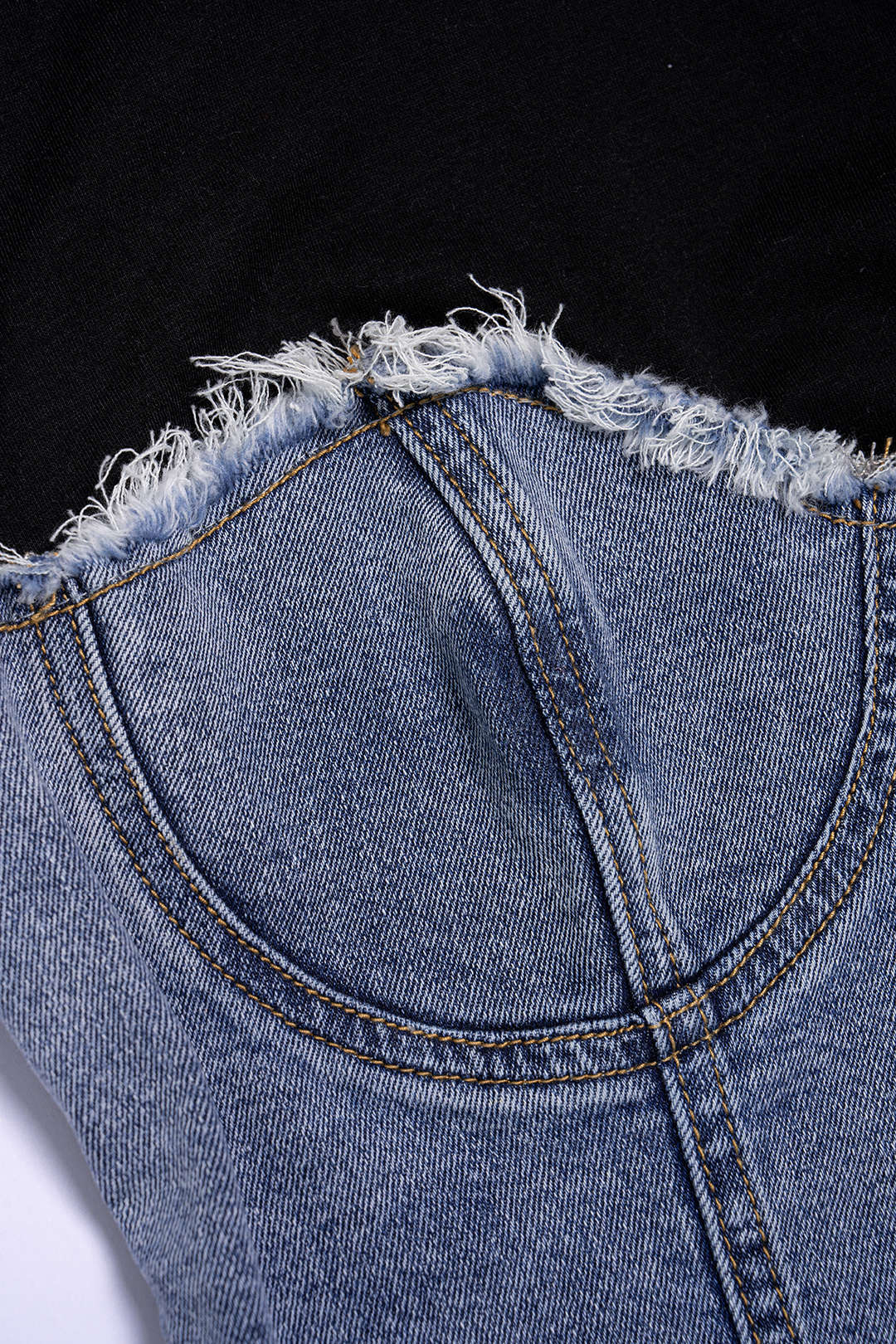 Denim Corset Illusion Baby Tee