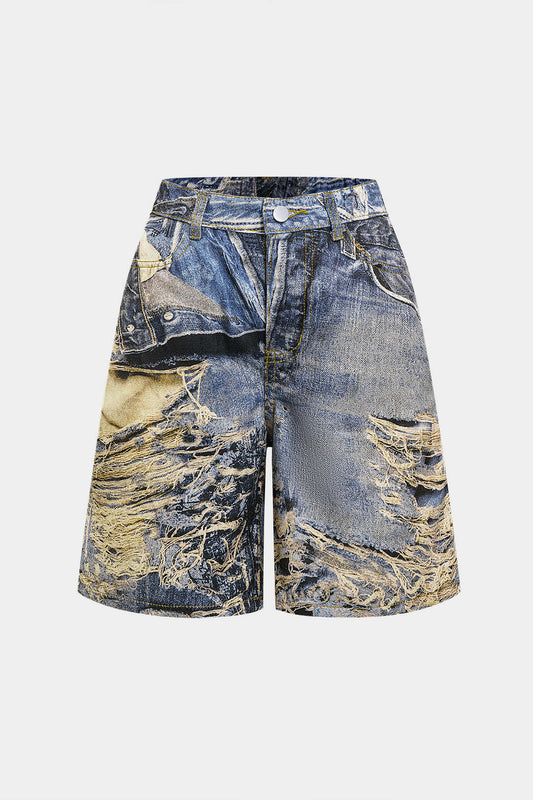 Chaos Distressed Denim Shorts