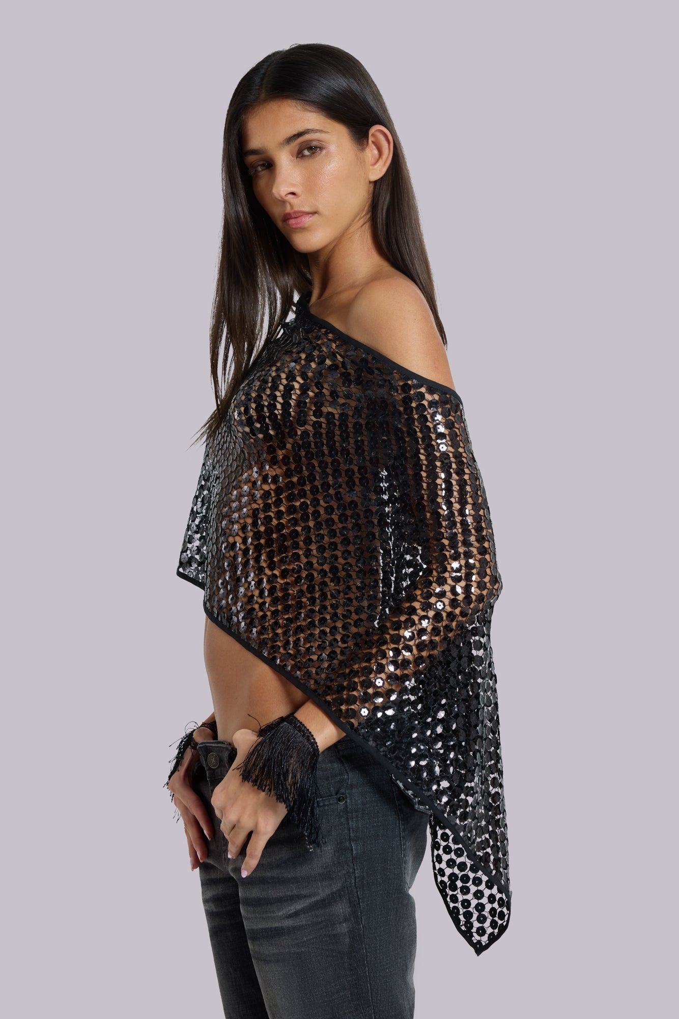 Midnight Sparkle Asymmetric Top