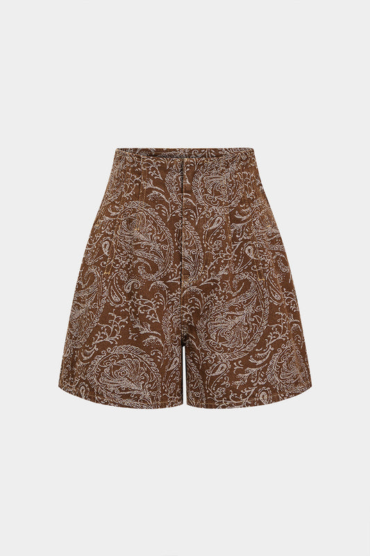 Paisley Sculpt Tailored Shorts