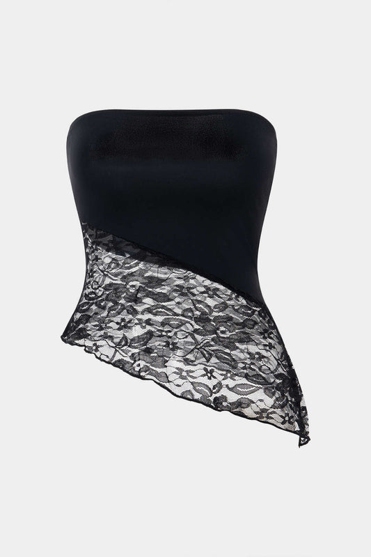 Midnight Lace Asymmetric Top